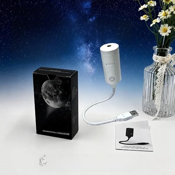 Proiettore HD Star con rotazione flessibile a 360° | Materiale ABS, alimentazione USB per effetti galassie in camera da letto, feste (nero)