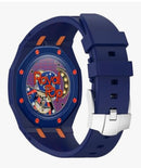 Rugged Case Band Compatible with Swatch Royal Pop Watch Band, Sports Silicone Strap with Shockproof Frame Bumper Case for Men Women Strap