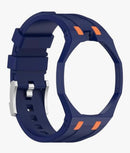 Rugged Case Band Compatible with Swatch Royal Pop Watch Band, Sports Silicone Strap with Shockproof Frame Bumper Case for Men Women Strap