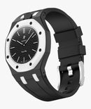 Rugged Case Band Compatible with Swatch Royal Pop Watch Band, Sports Silicone Strap with Shockproof Frame Bumper Case for Men Women Strap