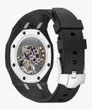 Rugged Case Band Compatible with Swatch Royal Pop Watch Band, Sports Silicone Strap with Shockproof Frame Bumper Case for Men Women Strap