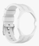 Rugged Case Band Compatible with Swatch Royal Pop Watch Band, Sports Silicone Strap with Shockproof Frame Bumper Case for Men Women Strap