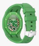 Rugged Case Band Compatible with Swatch Royal Pop Watch Band, Sports Silicone Strap with Shockproof Frame Bumper Case for Men Women Strap