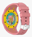 Rugged Case Band Compatible with Swatch Royal Pop Watch Band, Sports Silicone Strap with Shockproof Frame Bumper Case for Men Women Strap