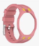 Rugged Case Band Compatible with Swatch Royal Pop Watch Band, Sports Silicone Strap with Shockproof Frame Bumper Case for Men Women Strap