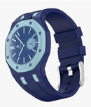 Rugged Case Band Compatible with Swatch Royal Pop Watch Band, Sports Silicone Strap with Shockproof Frame Bumper Case for Men Women Strap