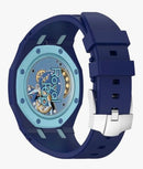 Rugged Case Band Compatible with Swatch Royal Pop Watch Band, Sports Silicone Strap with Shockproof Frame Bumper Case for Men Women Strap