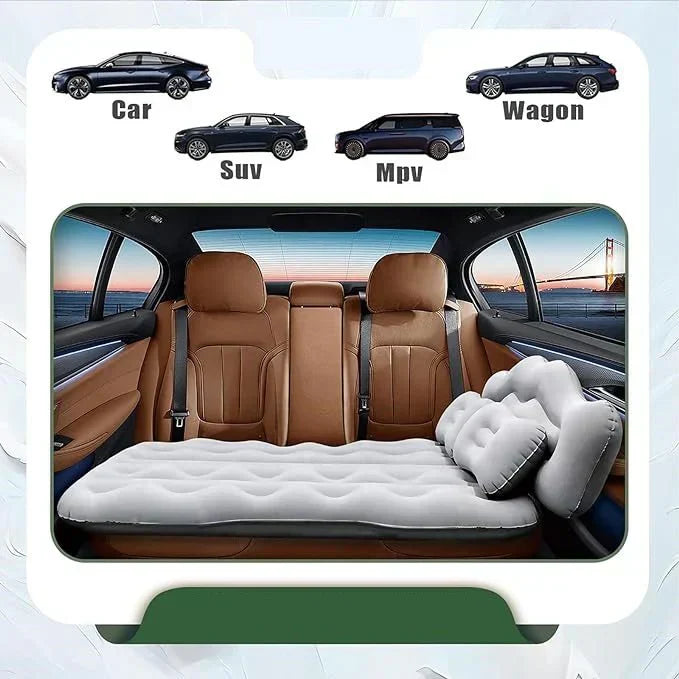 50% Discount Today Only Car Back Seat Air Inflatable Mattress Portable Bed Beige