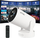 HY300 Ultra Mini Projector 4K Built in Apps, Smart Portable Projectors with WiFi 6 and Bluetooth 5.4, 5 W Sound Base Speaker, 160 ANSI, Auto Keystone, Compatible with HDMI/USB/TV Stick/Phone/Laptop