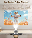 HY300 Ultra Mini Projector 4K Built in Apps, Smart Portable Projectors with WiFi 6 and Bluetooth 5.4, 5 W Sound Base Speaker, 160 ANSI, Auto Keystone, Compatible with HDMI/USB/TV Stick/Phone/Laptop